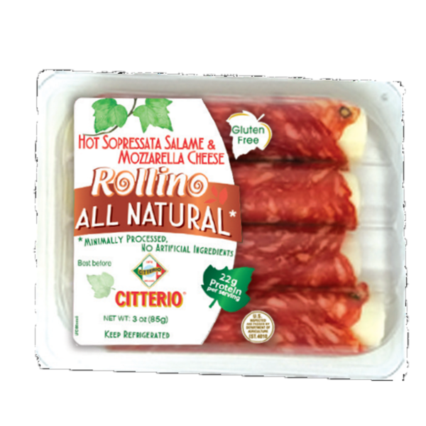 Citterio Hot Sopressata Salame & Mozzarella Cheese Rollino 3 Oz