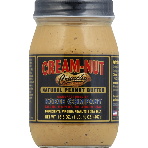 Cream-Nut Crunchy Natural Peanut Butter 16.5 Oz