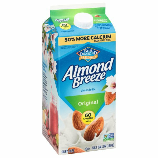 Blue Diamond Almond Breeze Original Almond Milk, Half Gallon
