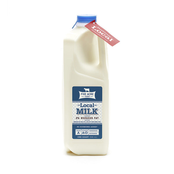 Five Acre Farms Local Milk 2% Reduced Fat -Half Gallon