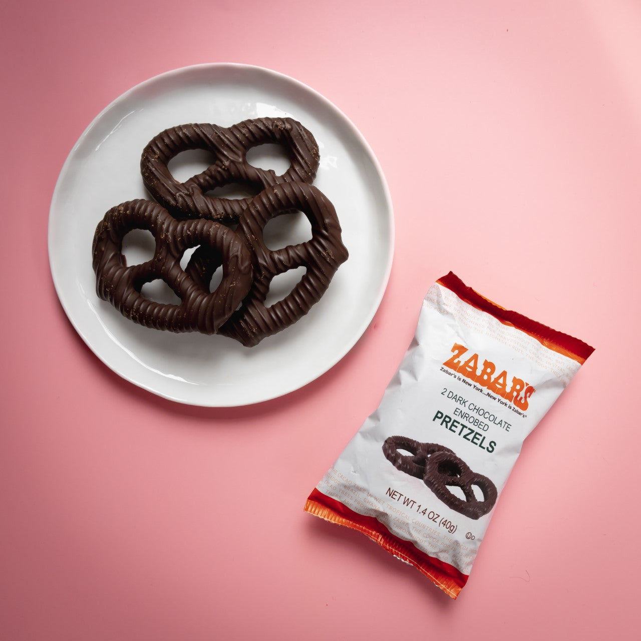 Zabar's 2 Dark Chocolate Enrobed Pretzels 1.4 Oz